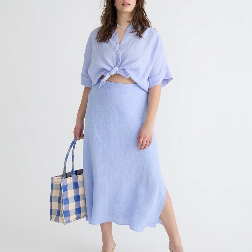 J.Crew Gwyneth French Blue slip skirt